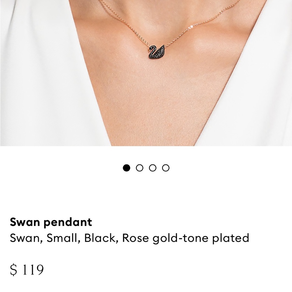 Swarovski black swan, Small, Black, Rose gold-tone plated - Picture 9 of 9